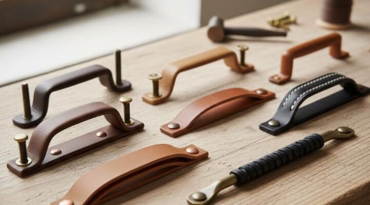 poignées de meuble en cuir